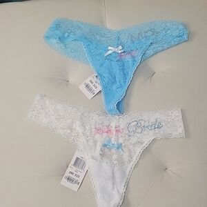 NWT- Bridal Thong Panties (Set of 2)